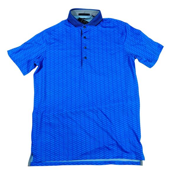 Greyson Jordan Grove XXIII Pather Nation Blue Print Golf Polo Shirt Mens M NWT - Picture 2 of 6